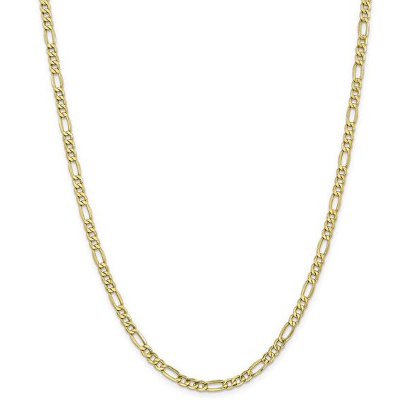4.5mm, 10k Yellow Gold Hollow Figaro Chain Necklace, 16 Inch